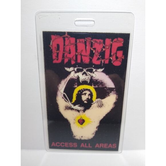 Danzig Backstage Pass Plastic Laminated 1989 Original Heavy Metal Rock Misfits - Picture 3 of 3